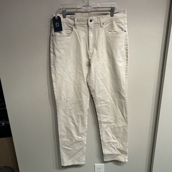 Footjoy Sueded 5 Pocket Pants Mens Size 33 33x32 Stone Beige - Picture 1 of 8